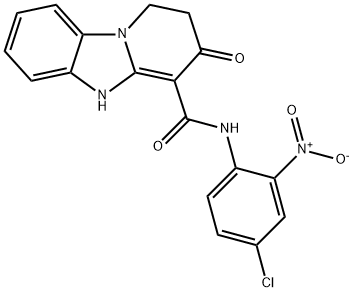 N-{4-chloro-2-nitrophenyl}-3-oxo-1,2,3,5-tetrahydropyrido[1,2-a]benzimidazole-4-carboxamide Struktur
