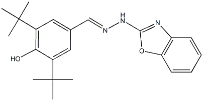 3,5-ditert-butyl-4-hydroxybenzaldehyde 1,3-benzoxazol-2-ylhydrazone 结构式