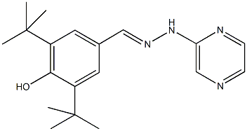 3,5-ditert-butyl-4-hydroxybenzaldehyde 2-pyrazinylhydrazone Structure