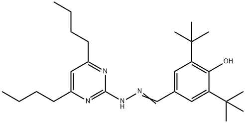 3,5-ditert-butyl-4-hydroxybenzaldehyde (4,6-dibutyl-2-pyrimidinyl)hydrazone Structure