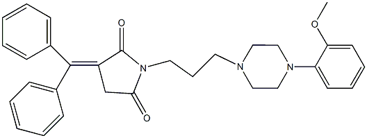 3-(diphenylmethylene)-1-{3-[4-(2-methoxyphenyl)-1-piperazinyl]propyl}-2,5-pyrrolidinedione 结构式