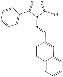 4-[(2-naphthylmethylene)amino]-5-phenyl-4H-1,2,4-triazol-3-yl hydrosulfide Structure