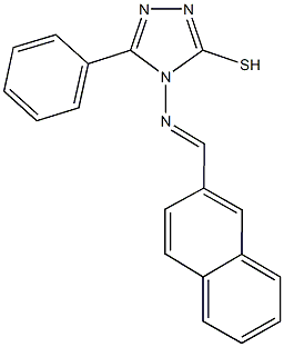 4-[(2-naphthylmethylene)amino]-5-phenyl-4H-1,2,4-triazol-3-yl hydrosulfide Struktur