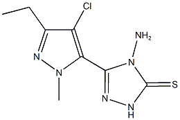 4-amino-5-(4-chloro-3-ethyl-1-methyl-1H-pyrazol-5-yl)-2,4-dihydro-3H-1,2,4-triazole-3-thione 结构式