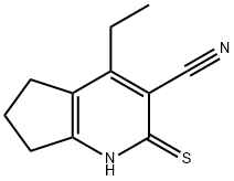 4-ethyl-2-thioxo-2,5,6,7-tetrahydro-1H-cyclopenta[b]pyridine-3-carbonitrile 化学構造式