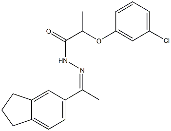 2-(3-chlorophenoxy)-N'-[1-(2,3-dihydro-1H-inden-5-yl)ethylidene]propanohydrazide 化学構造式