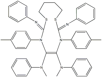 N-[4,5-bis(methylanilino)-3,6-bis(4-methylphenyl)-7-(phenylimino)-1,8-dithia-3,6-diazacyclododec-4-en-2-ylidene]-N-phenylamine Structure