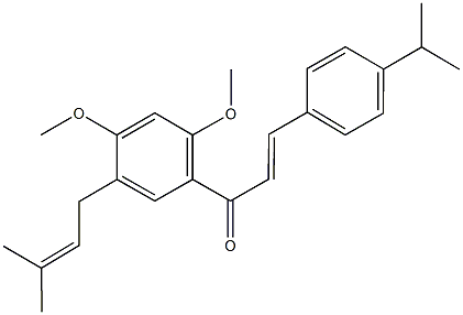 1-[2,4-dimethoxy-5-(3-methyl-2-butenyl)phenyl]-3-(4-isopropylphenyl)-2-propen-1-one Structure