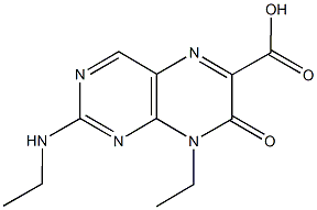 8-ethyl-2-(ethylamino)-7-oxo-7,8-dihydro-6-pteridinecarboxylic acid Structure