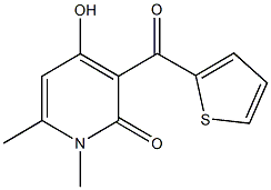 4-hydroxy-1,6-dimethyl-3-(2-thienylcarbonyl)-2(1H)-pyridinone Structure