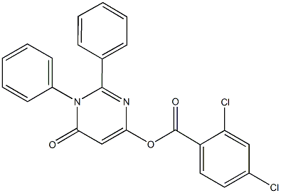 6-oxo-1,2-diphenyl-1,6-dihydro-4-pyrimidinyl 2,4-dichlorobenzoate 化学構造式