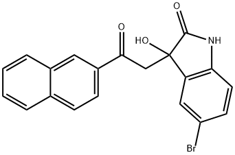 5-bromo-3-hydroxy-3-[2-(2-naphthyl)-2-oxoethyl]-1,3-dihydro-2H-indol-2-one 化学構造式