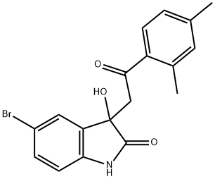 5-bromo-3-[2-(2,4-dimethylphenyl)-2-oxoethyl]-3-hydroxy-1,3-dihydro-2H-indol-2-one,215778-62-4,结构式