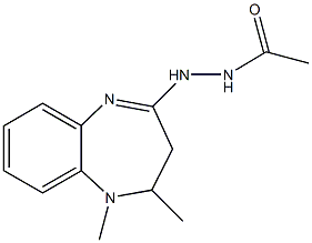 N'-(1,2-dimethyl-2,3-dihydro-1H-1,5-benzodiazepin-4-yl)acetohydrazide 化学構造式