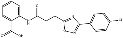 2-({3-[3-(4-chlorophenyl)-1,2,4-oxadiazol-5-yl]propanoyl}amino)benzoic acid Structure