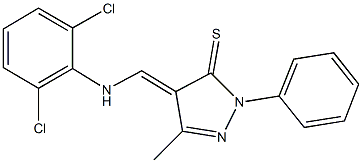 4-[(2,6-dichloroanilino)methylene]-5-methyl-2-phenyl-2,4-dihydro-3H-pyrazole-3-thione Structure