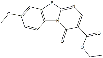 ethyl 8-methoxy-4-oxo-4H-pyrimido[2,1-b][1,3]benzothiazole-3-carboxylate 化学構造式