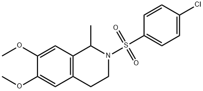 2-[(4-chlorophenyl)sulfonyl]-6,7-dimethoxy-1-methyl-1,2,3,4-tetrahydroisoquinoline 化学構造式