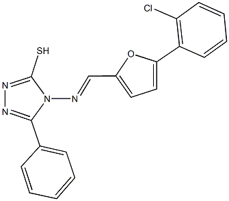 4-({[5-(2-chlorophenyl)-2-furyl]methylene}amino)-5-phenyl-4H-1,2,4-triazol-3-yl hydrosulfide Structure