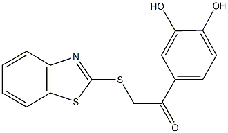 2-(1,3-benzothiazol-2-ylsulfanyl)-1-(3,4-dihydroxyphenyl)ethanone Structure