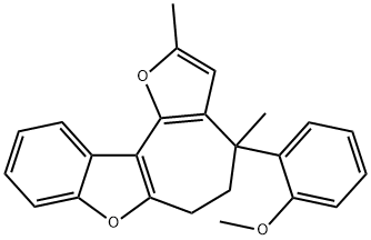 2-(2,4-dimethyl-5,6-dihydro-4H-furo[2',3':3,4]cyclohepta[1,2-b][1]benzofuran-4-yl)phenyl methyl ether,220542-88-1,结构式