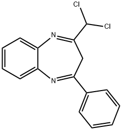 2-(ジクロロメチル)-4-フェニル-3H-1,5-ベンゾジアゼピン 化学構造式