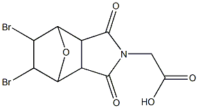 (8,9-dibromo-3,5-dioxo-10-oxa-4-azatricyclo[5.2.1.0~2,6~]dec-4-yl)acetic acid Struktur