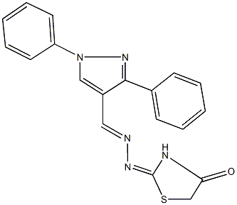 221619-60-9 1,3-diphenyl-1H-pyrazole-4-carbaldehyde (4-oxo-1,3-thiazolidin-2-ylidene)hydrazone