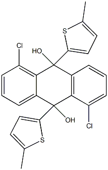 1,5-dichloro-9,10-bis(5-methyl-2-thienyl)-9,10-dihydro-9,10-anthracenediol Structure