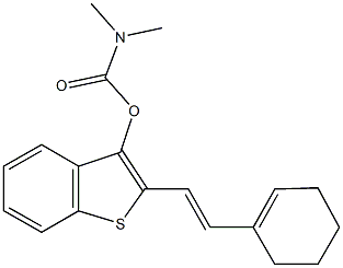 2-[2-(1-cyclohexen-1-yl)vinyl]-1-benzothien-3-yl dimethylcarbamate Structure