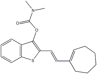 2-[2-(1-cyclohepten-1-yl)vinyl]-1-benzothien-3-yl dimethylcarbamate 结构式