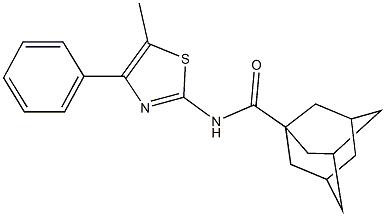 N-(5-methyl-4-phenyl-1,3-thiazol-2-yl)-1-adamantanecarboxamide 化学構造式