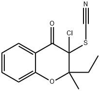 3-chloro-2-ethyl-2-methyl-4-oxo-3,4-dihydro-2H-chromen-3-yl thiocyanate Structure