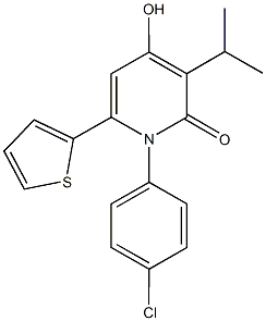 1-(4-chlorophenyl)-4-hydroxy-3-isopropyl-6-(2-thienyl)-2(1H)-pyridinone,230637-98-6,结构式