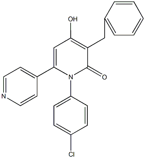 3-benzyl-1-(4-chlorophenyl)-4-hydroxy-2(1H)-4',6-bipyridin-2-one Struktur