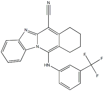 11-[3-(trifluoromethyl)anilino]-7,8,9,10-tetrahydrobenzimidazo[1,2-b]isoquinoline-6-carbonitrile 结构式