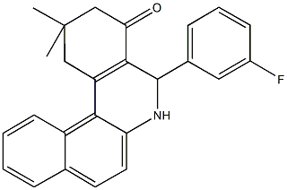 5-(3-fluorophenyl)-2,2-dimethyl-2,3,5,6-tetrahydrobenzo[a]phenanthridin-4(1H)-one 化学構造式