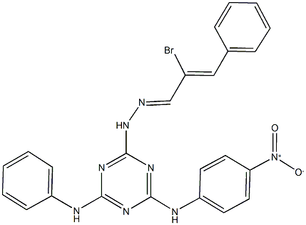 2-bromo-3-phenylacrylaldehyde (4-anilino-6-{4-nitroanilino}-1,3,5-triazin-2-yl)hydrazone|