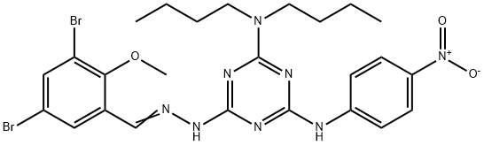 232935-85-2 3,5-dibromo-2-methoxybenzaldehyde (4-(dibutylamino)-6-{4-nitroanilino}-1,3,5-triazin-2-yl)hydrazone