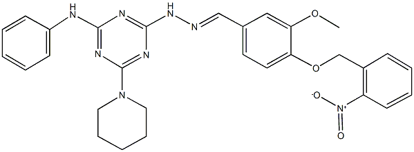 232936-74-2 4-({2-nitrobenzyl}oxy)-3-methoxybenzaldehyde [4-anilino-6-(1-piperidinyl)-1,3,5-triazin-2-yl]hydrazone