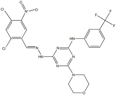 2,4-dichloro-5-nitrobenzaldehyde {4-(4-morpholinyl)-6-[3-(trifluoromethyl)anilino]-1,3,5-triazin-2-yl}hydrazone,232937-19-8,结构式