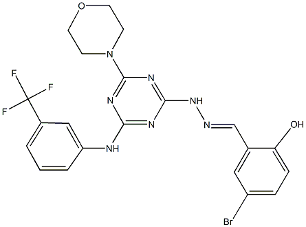 5-bromo-2-hydroxybenzaldehyde {4-(4-morpholinyl)-6-[3-(trifluoromethyl)anilino]-1,3,5-triazin-2-yl}hydrazone|