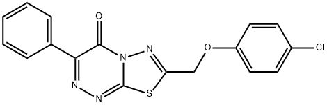 7-[(4-chlorophenoxy)methyl]-3-phenyl-4H-[1,3,4]thiadiazolo[2,3-c][1,2,4]triazin-4-one,233767-36-7,结构式