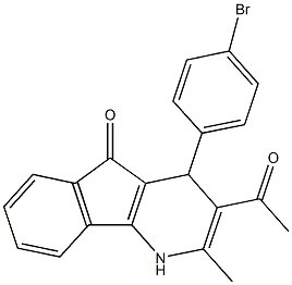 3-acetyl-4-(4-bromophenyl)-2-methyl-1,4-dihydro-5H-indeno[1,2-b]pyridin-5-one Struktur