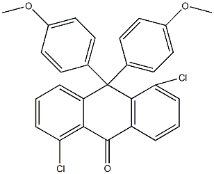 1,5-dichloro-10,10-bis(4-methoxyphenyl)-9(10H)-anthracenone Struktur