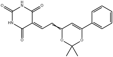 5-[2-(2,2-dimethyl-6-phenyl-4H-1,3-dioxin-4-ylidene)ethylidene]-2,4,6(1H,3H,5H)-pyrimidinetrione Structure