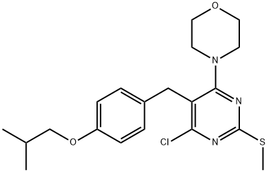 4-[6-chloro-5-(4-isobutoxybenzyl)-2-(methylsulfanyl)-4-pyrimidinyl]morpholine Structure