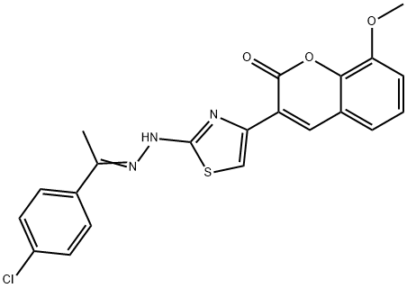 3-(2-{2-[1-(4-chlorophenyl)ethylidene]hydrazino}-1,3-thiazol-4-yl)-8-methoxy-2H-chromen-2-one,244104-87-8,结构式