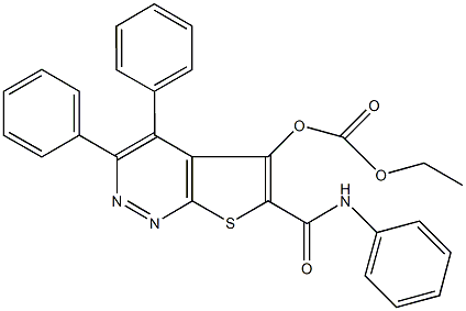 6-(anilinocarbonyl)-3,4-diphenylthieno[2,3-c]pyridazin-5-yl ethyl carbonate Structure