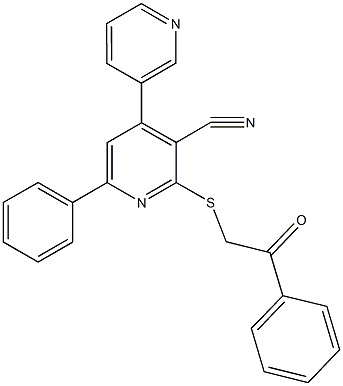 2-[(2-oxo-2-phenylethyl)sulfanyl]-6-phenyl-3',4-bipyridine-3-carbonitrile Structure